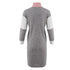Casual Dress Women Long Sleeve Color Block Knitted Dress Fashion Straight Mini Dresses - menochic